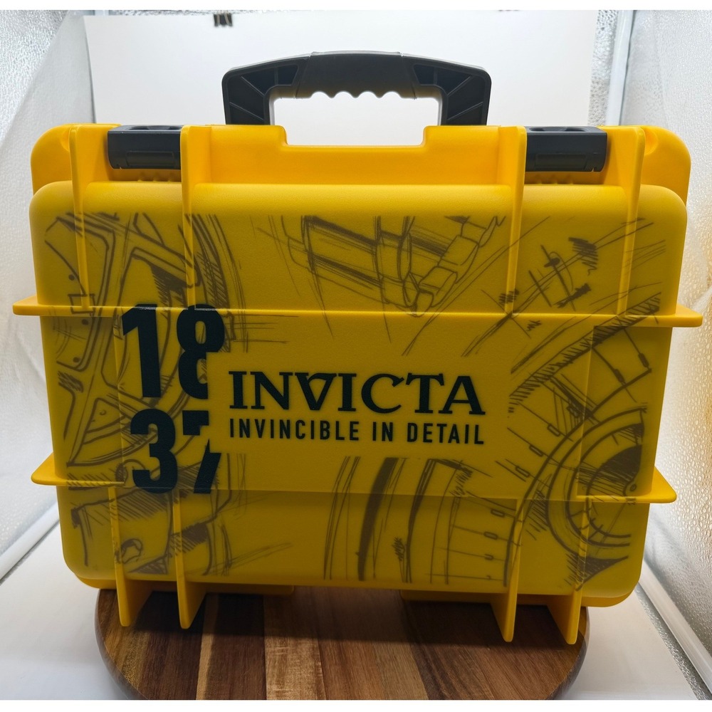 Invicta 8 Slot Watch Collector Impact Case Yellow Black Storage Box DC8-YEL